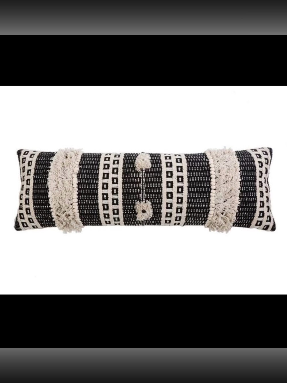 Pom Pom Home Sawyer Handwoven Lumbar Throw Pillow 14x40”